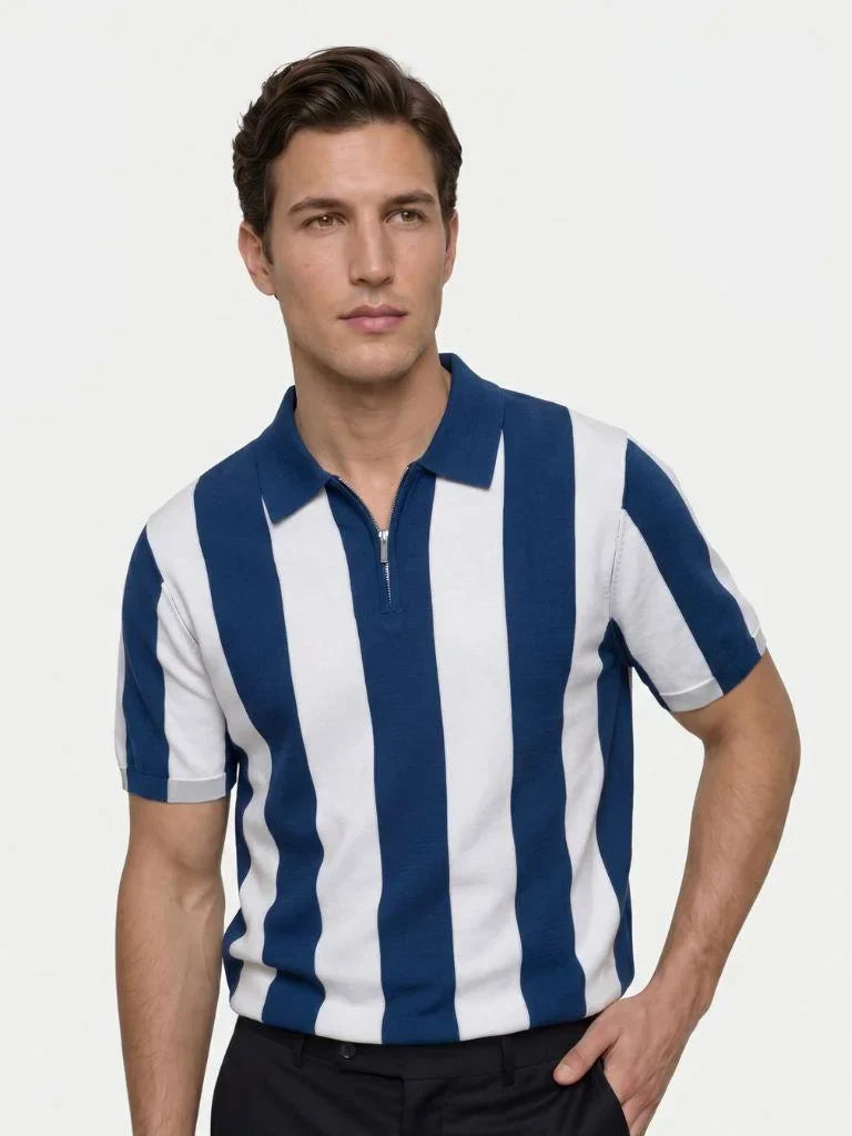 Navy Stripe Polo | Savile & Co.
