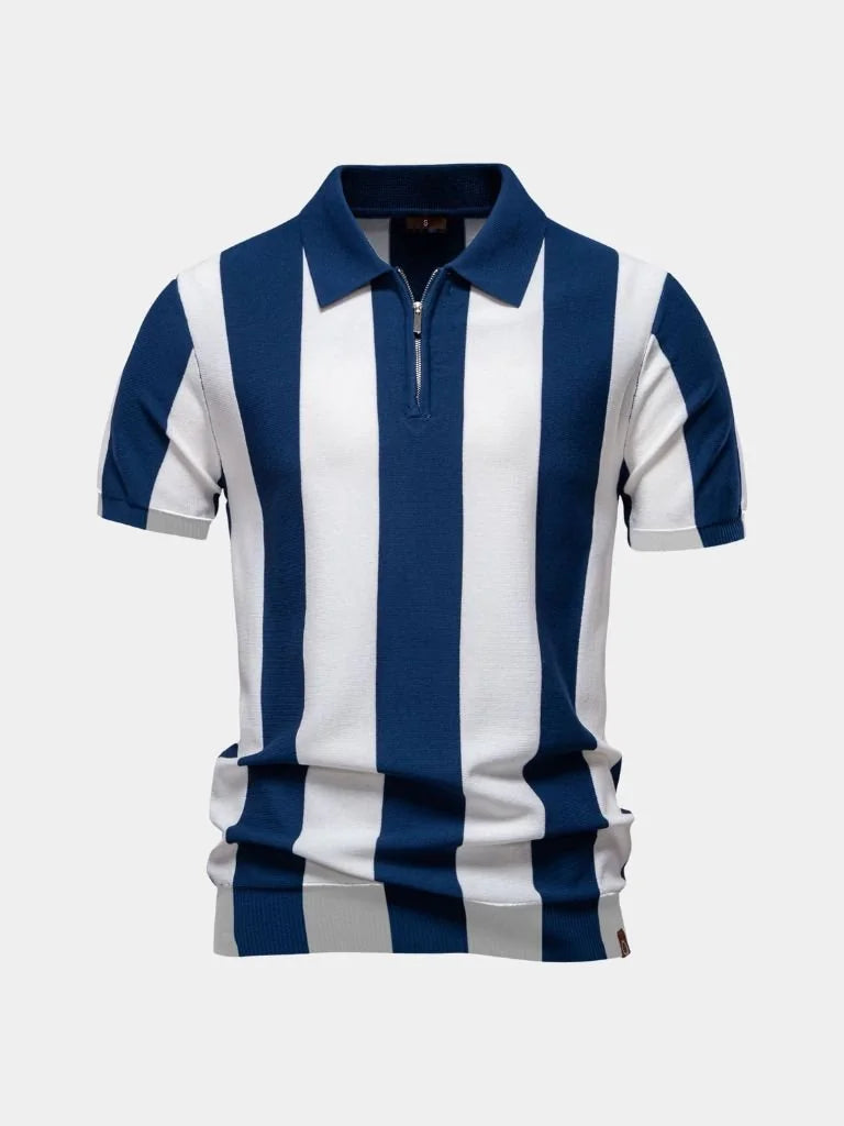 Navy Stripe Polo | Savile & Co.
