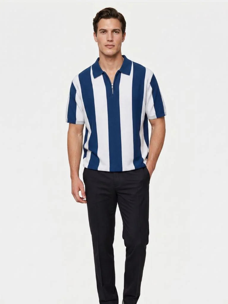 Navy Stripe Polo | Savile & Co.