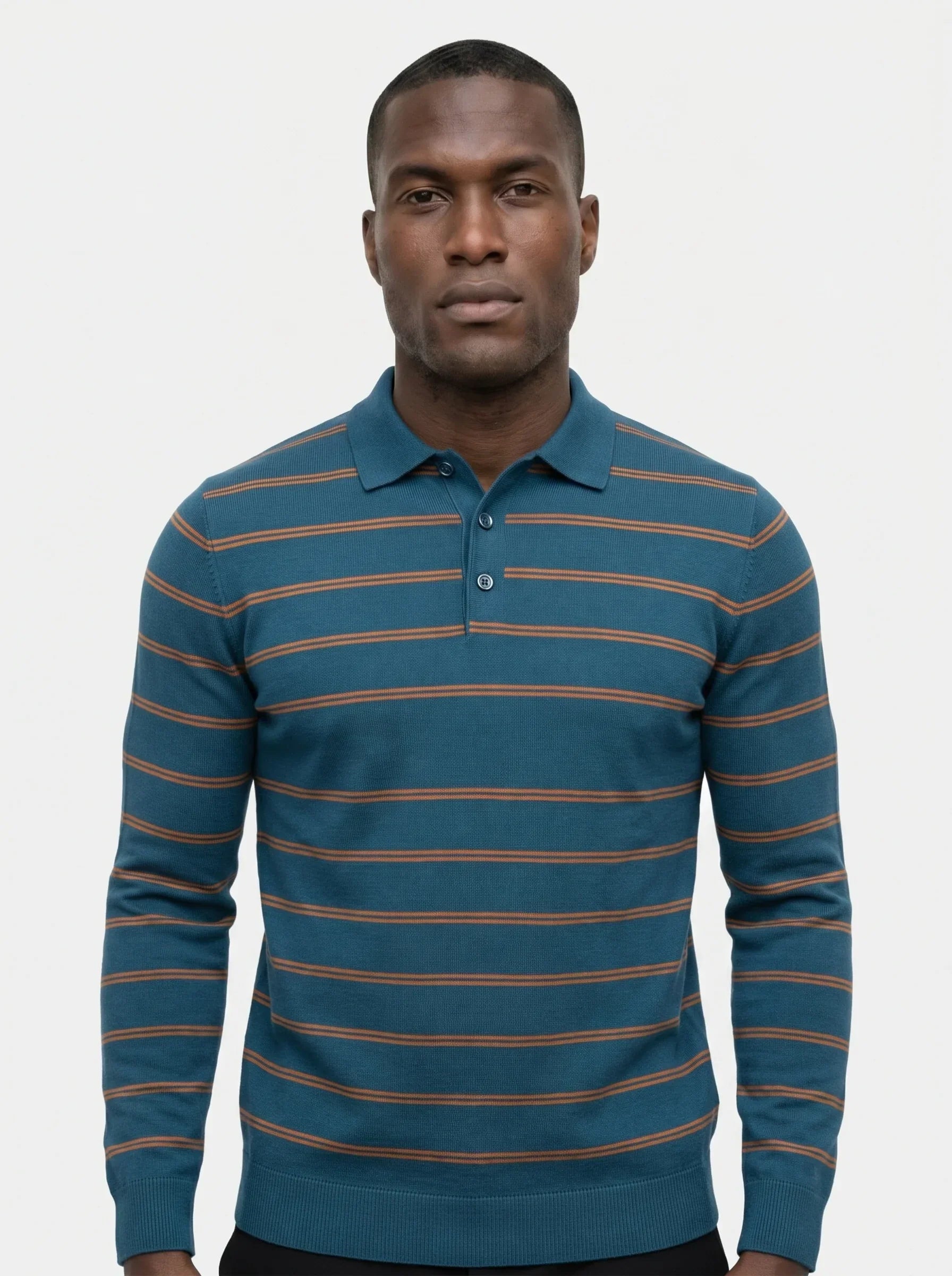 Navy Sunset Striped Polo | Savile & Co.