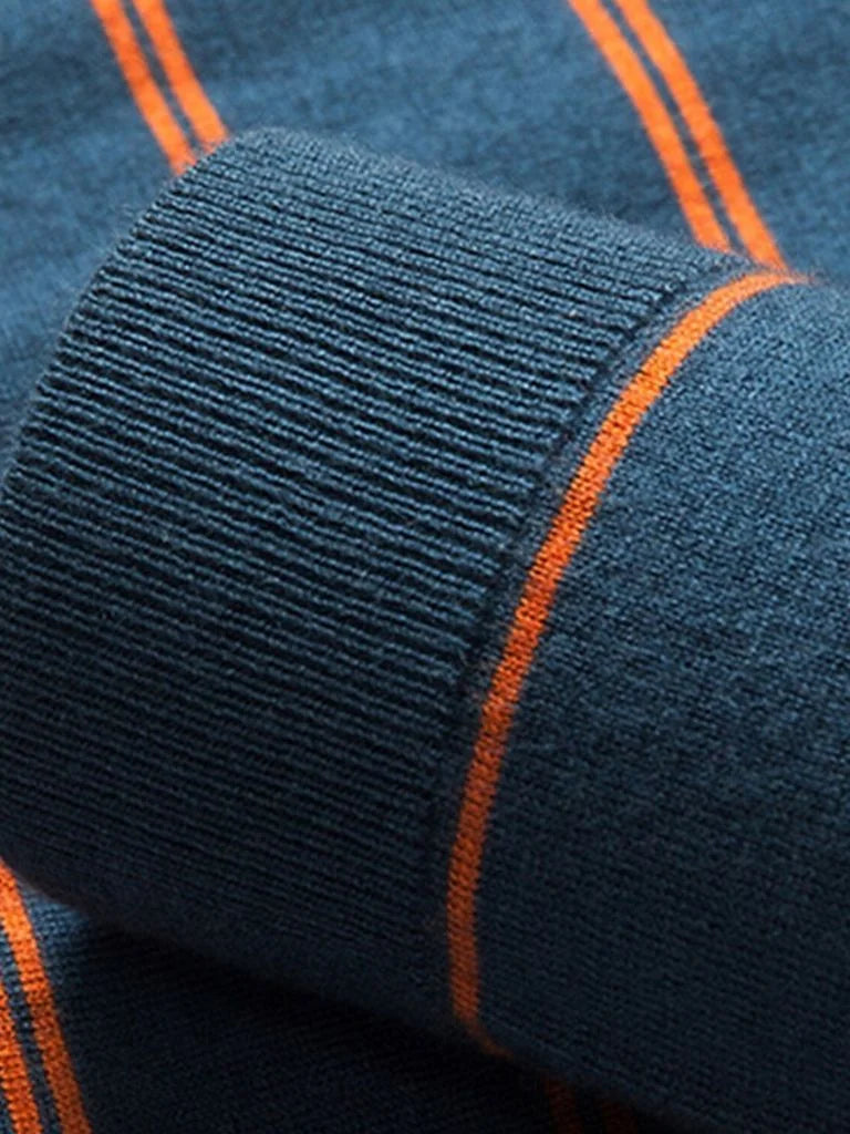 Navy Sunset Striped Polo | Savile & Co.
