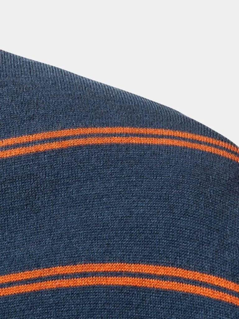 Navy Sunset Striped Polo | Savile & Co.