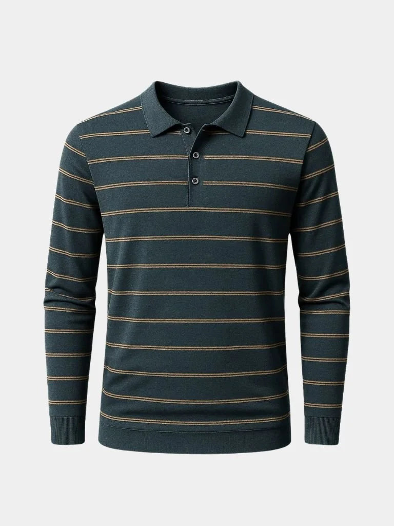 Navy Sunset Striped Polo | Savile & Co.