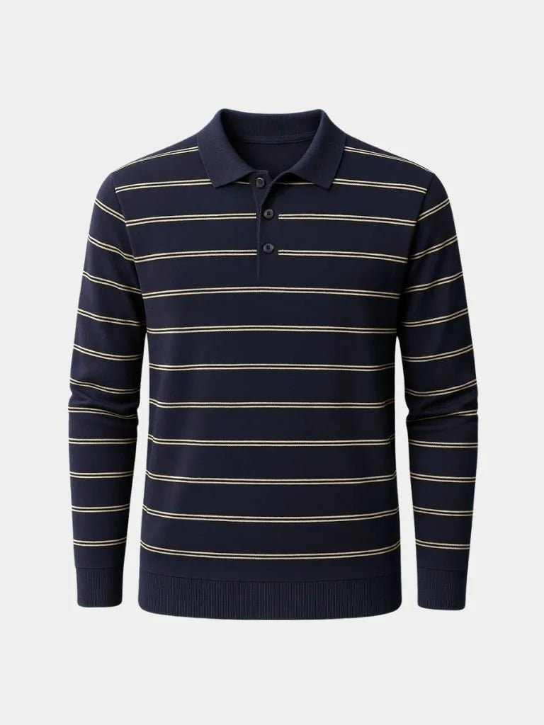 Navy Sunset Striped Polo | Savile & Co.