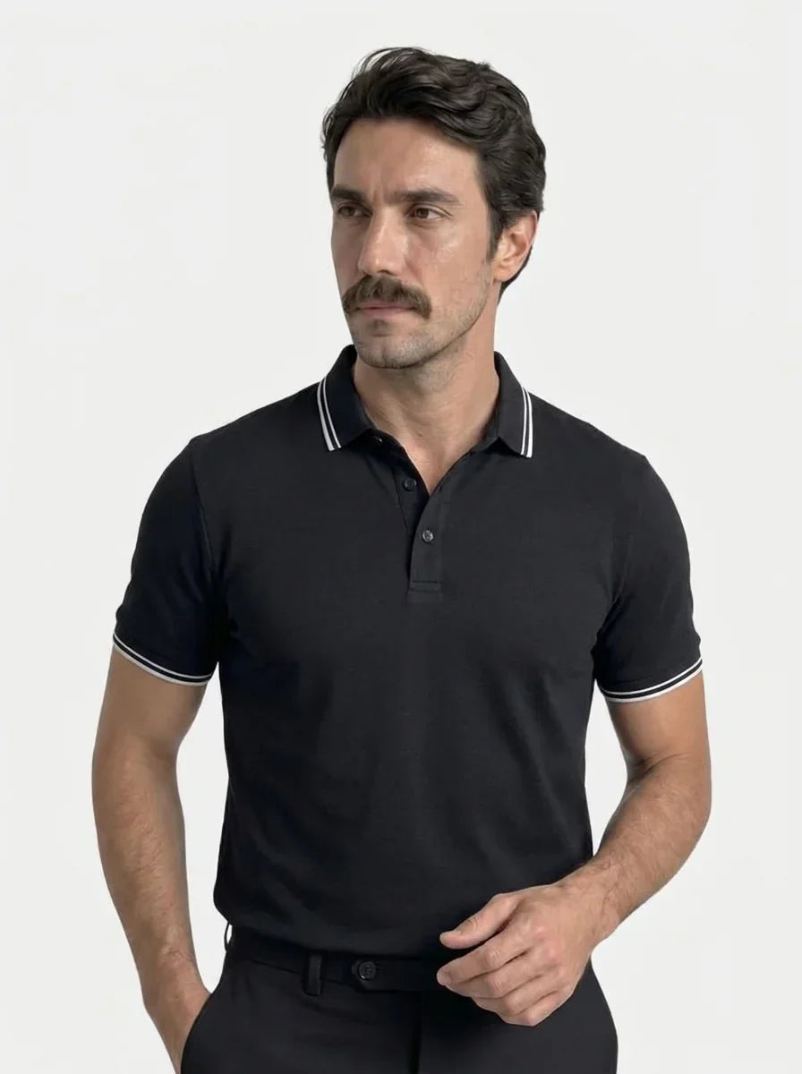 Obsidian Trim Polo | Savile & Co.