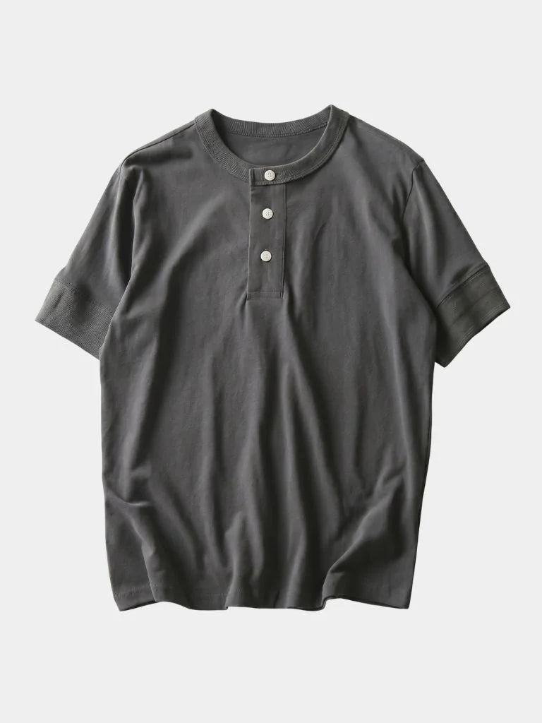 Pure Cotton Henley T-Shirt | Savile & Co.