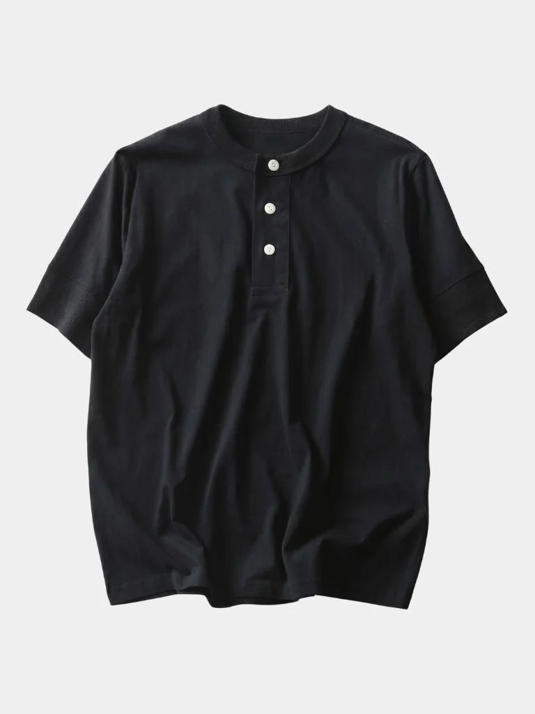 Pure Cotton Henley T-Shirt | Savile & Co.