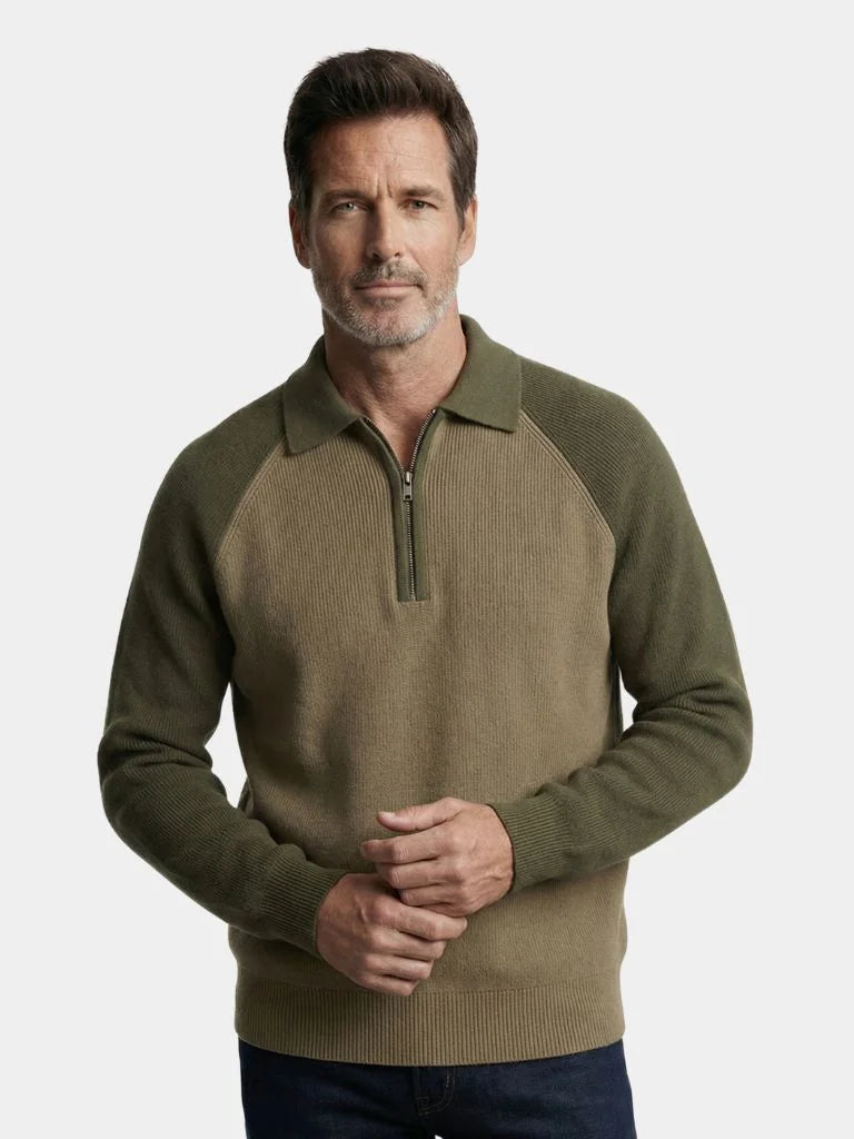 Raglan Quarter Zip Sweater | Savile & Co.