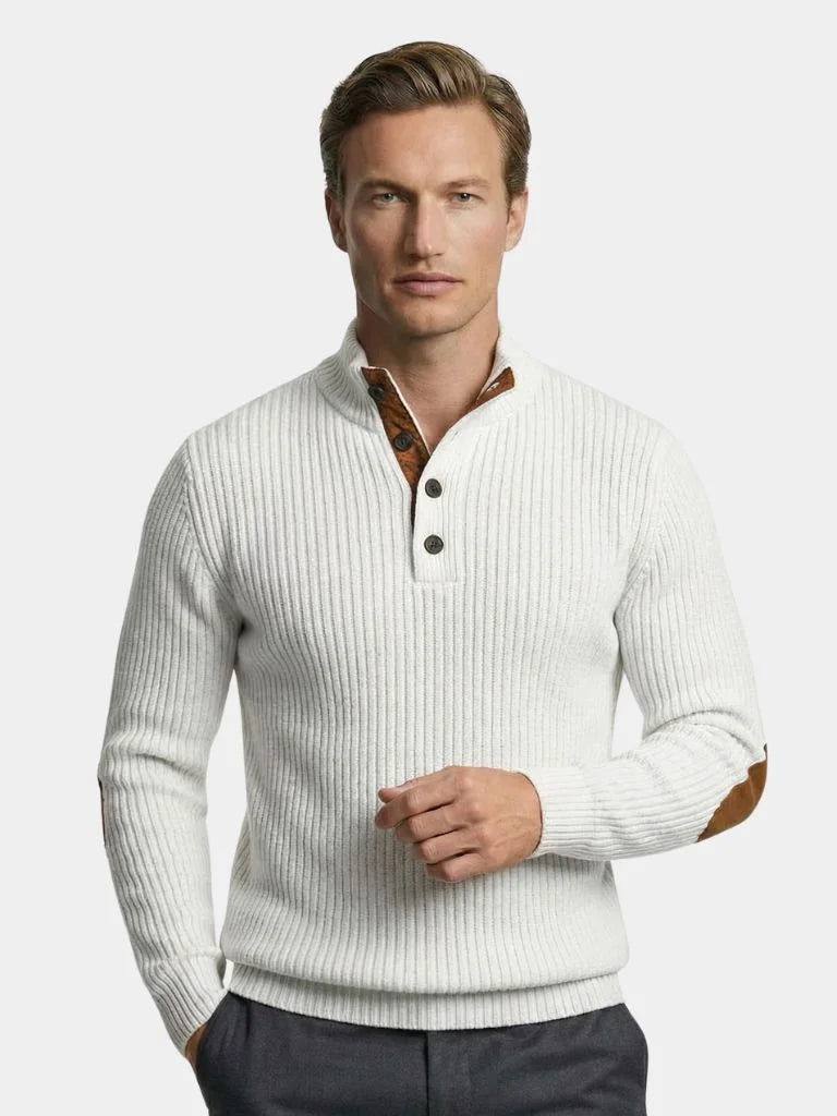 Refined High Collar Henley Sweater | Savile & Co.