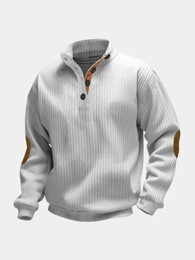 Refined High Collar Henley Sweater | Savile & Co.