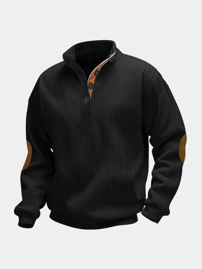 Refined High Collar Henley Sweater | Savile & Co.