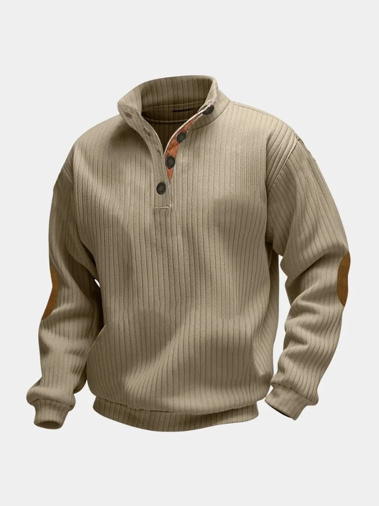 Refined High Collar Henley Sweater | Savile & Co.