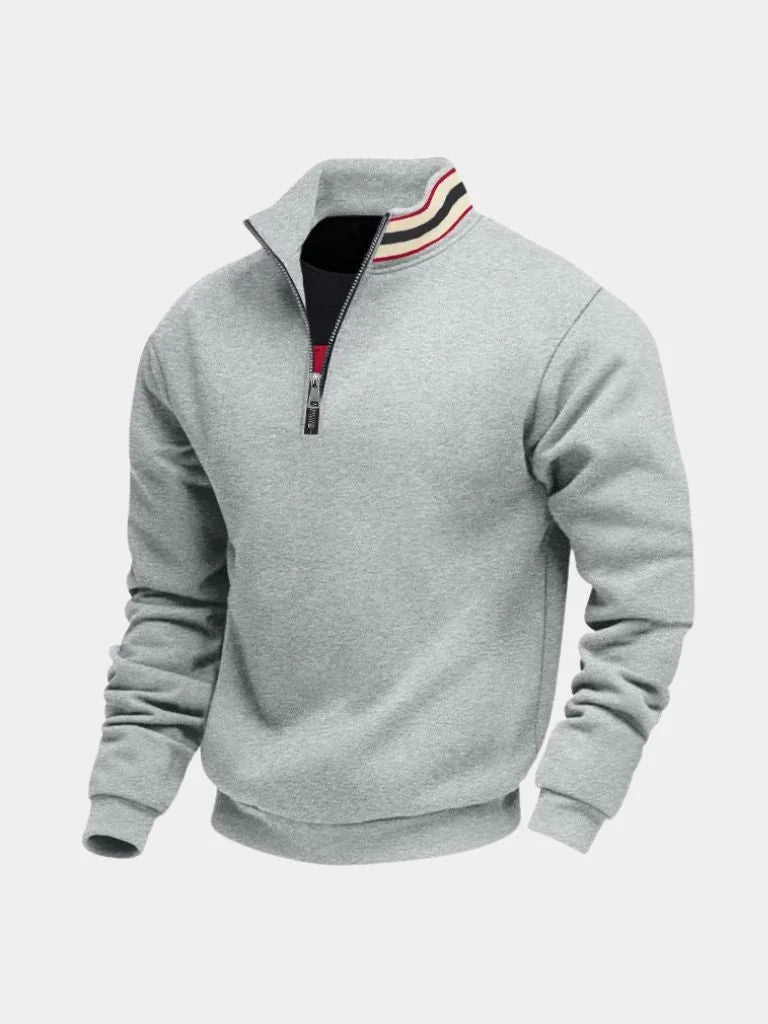 Regent Striped High Collar Pullover | Savile & Co.