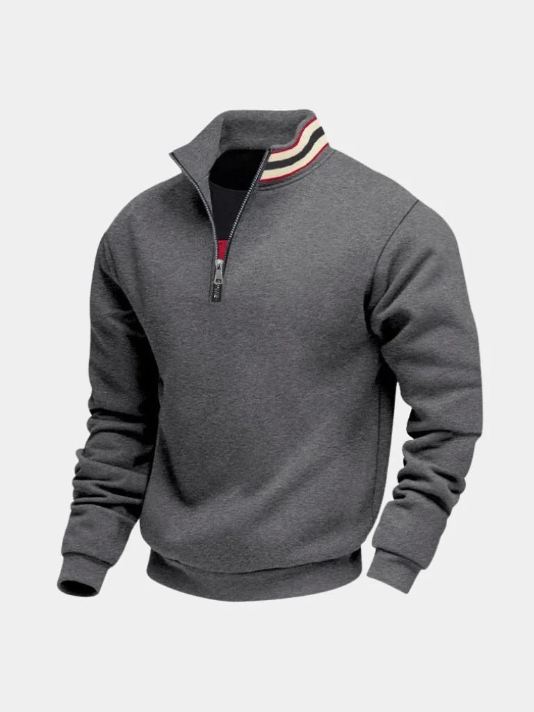 Regent Striped High Collar Pullover | Savile & Co.