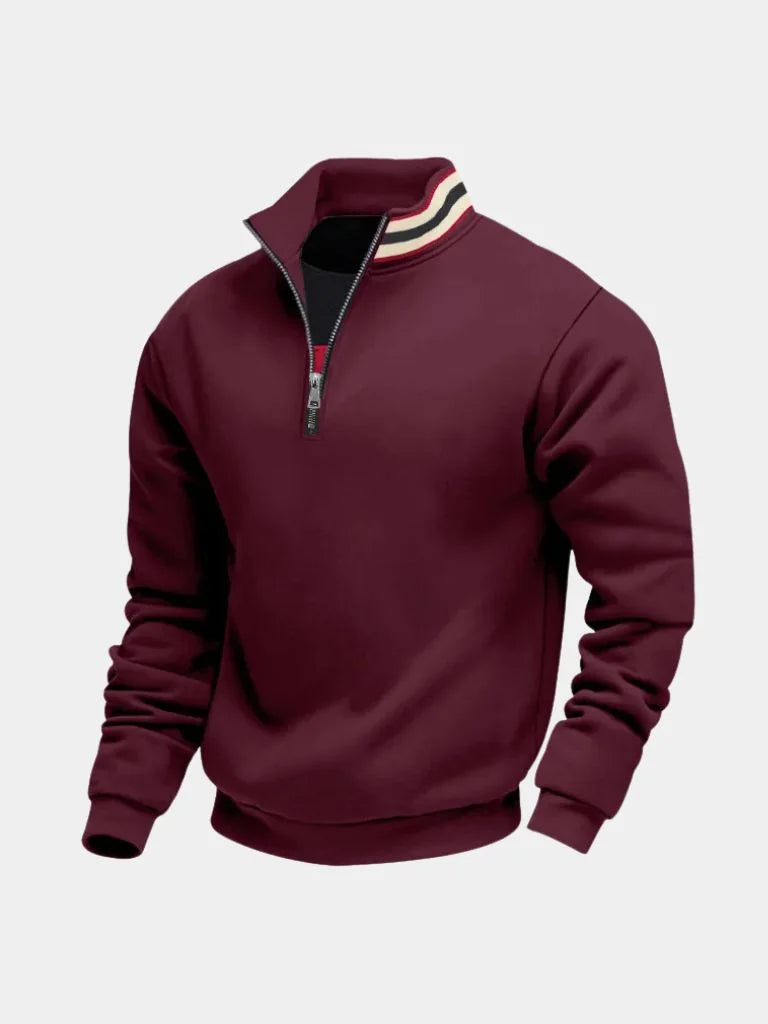 Regent Striped High Collar Pullover | Savile & Co.