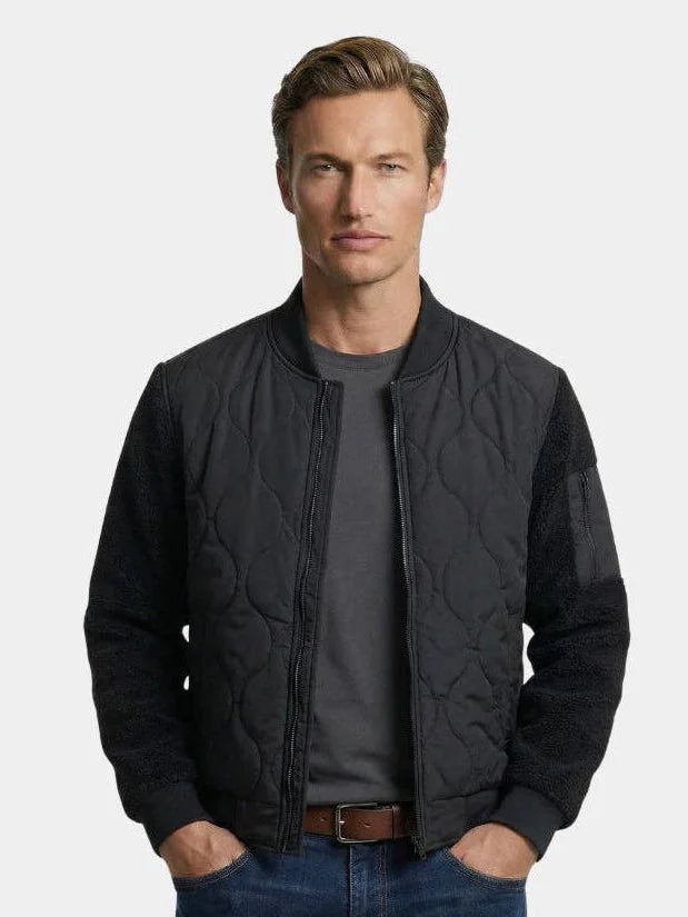 Sherpa Sleeves Padded Bomber Jacket | Savile & Co.