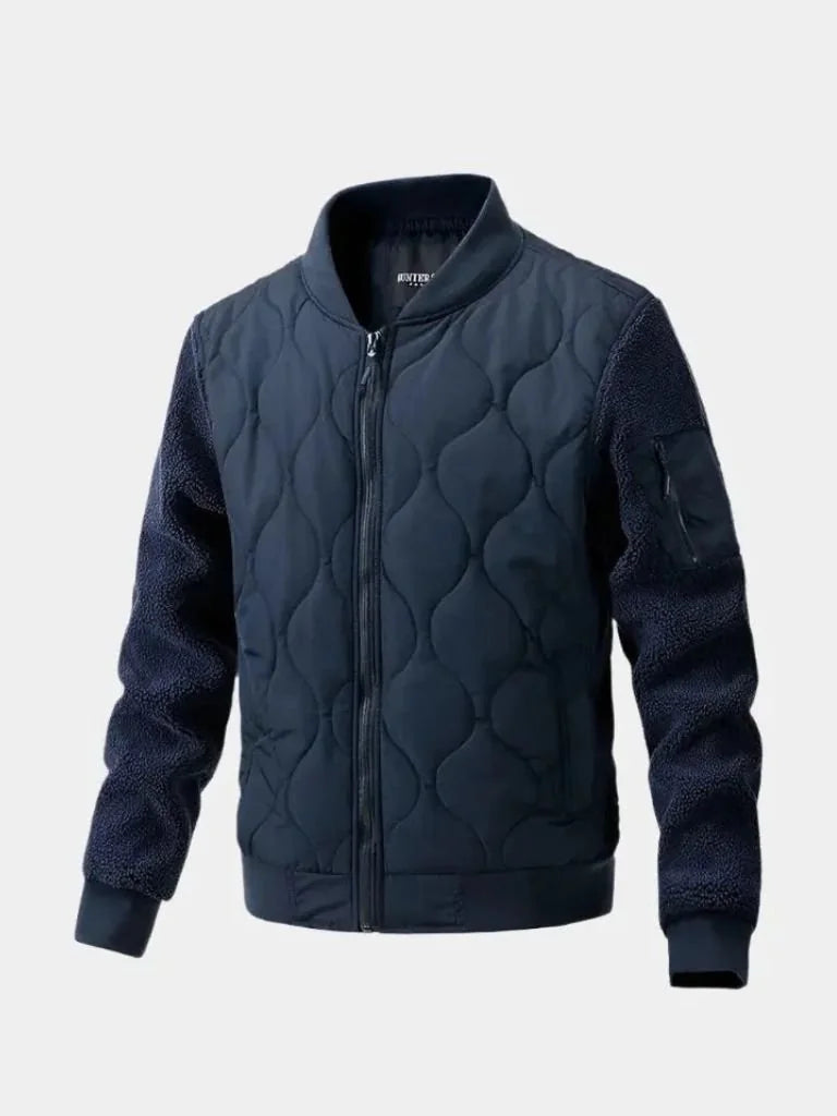 Sherpa Sleeves Padded Bomber Jacket | Savile & Co.