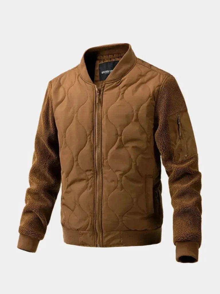 Sherpa Sleeves Padded Bomber Jacket | Savile & Co.