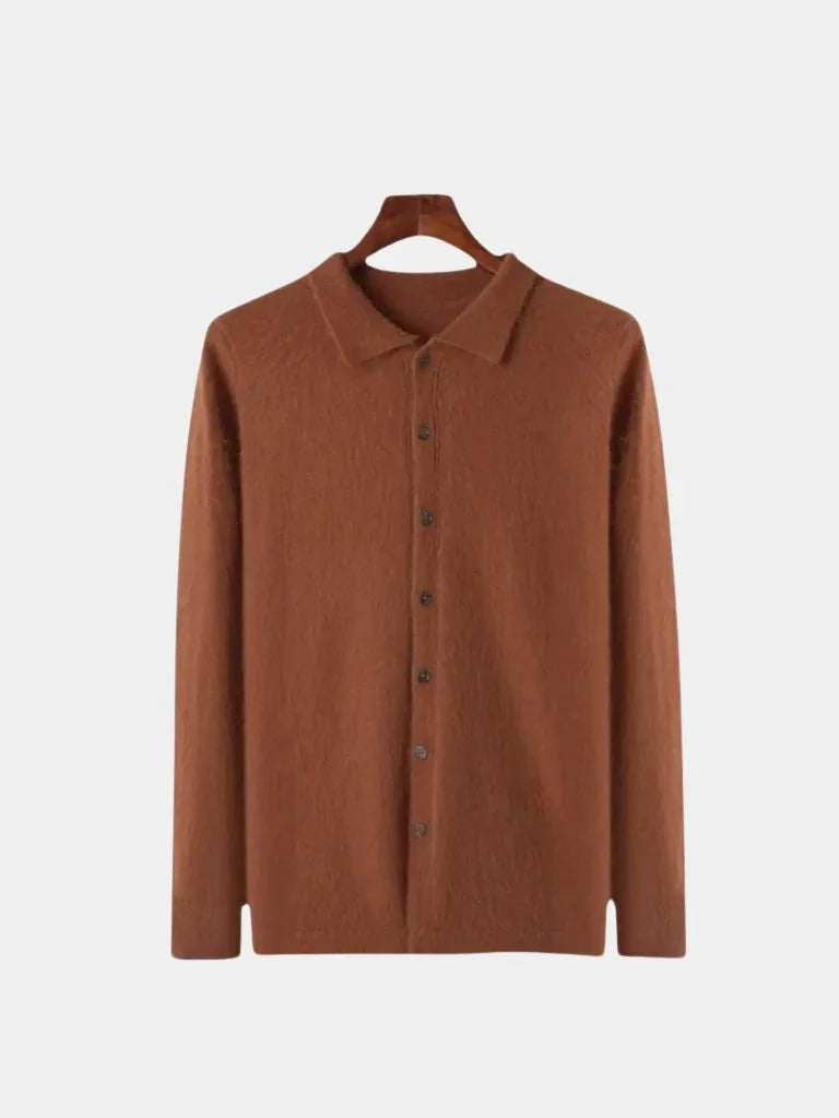 100% Cashmere Polo Cardigan | Savile & Co.