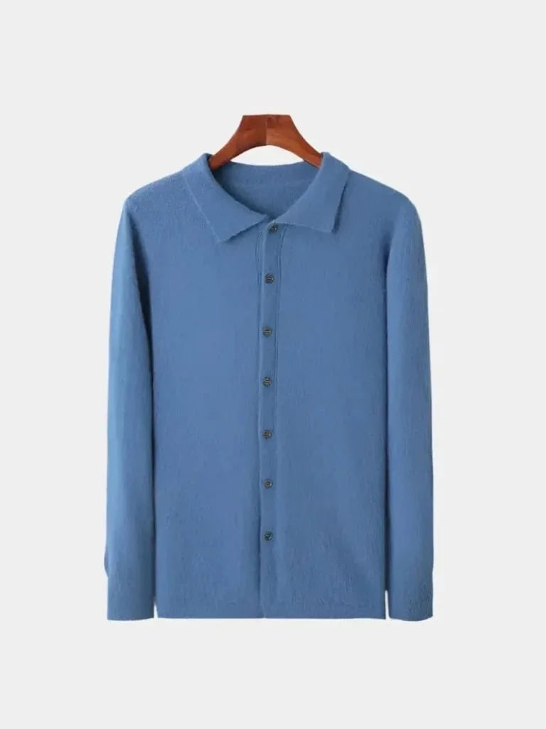 100% Cashmere Polo Cardigan | Savile & Co.