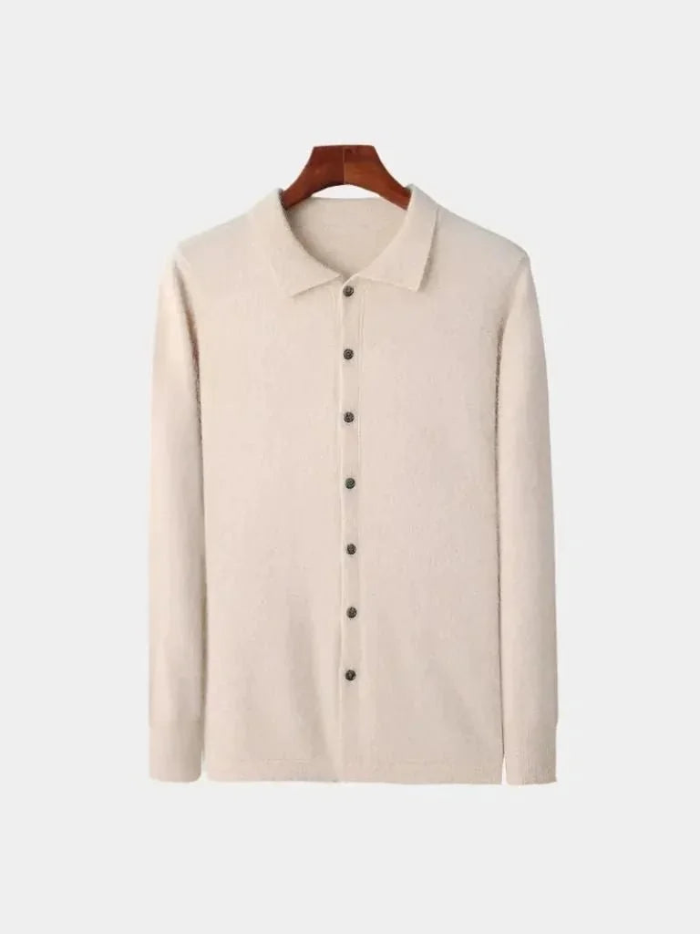 100% Cashmere Polo Cardigan | Savile & Co.