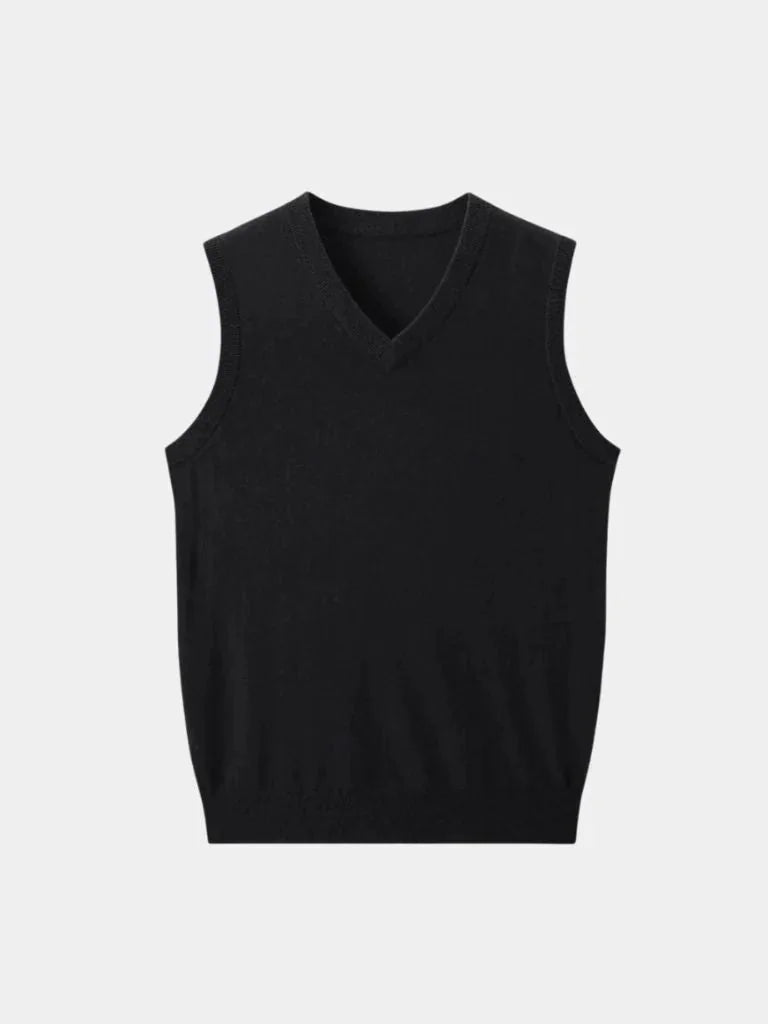 100% Cashmere V Neck Knit Vest | Savile & Co.