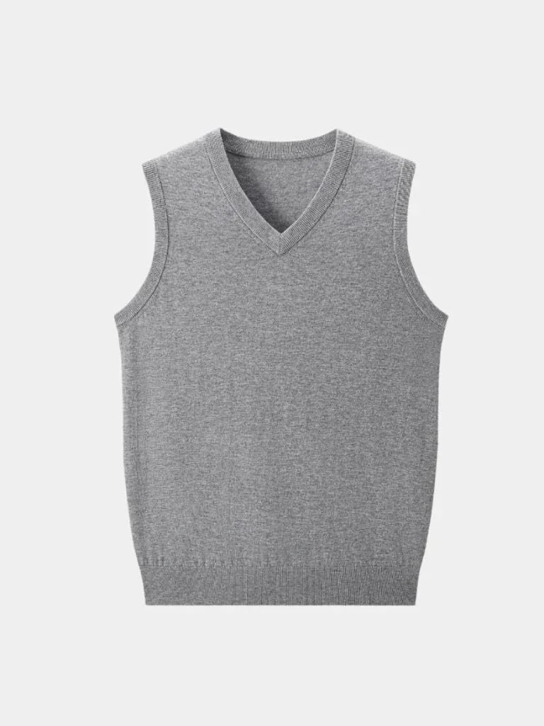 100% Cashmere V Neck Knit Vest | Savile & Co.