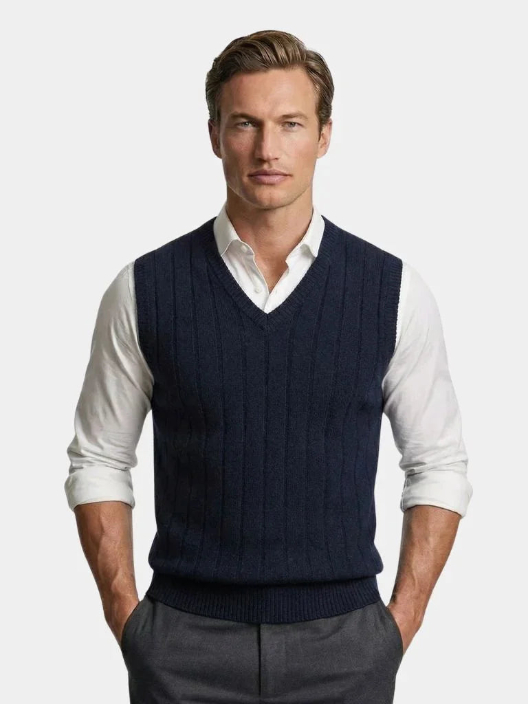 100% Merino Wool Pullover Sweater Vest | Savile & Co.