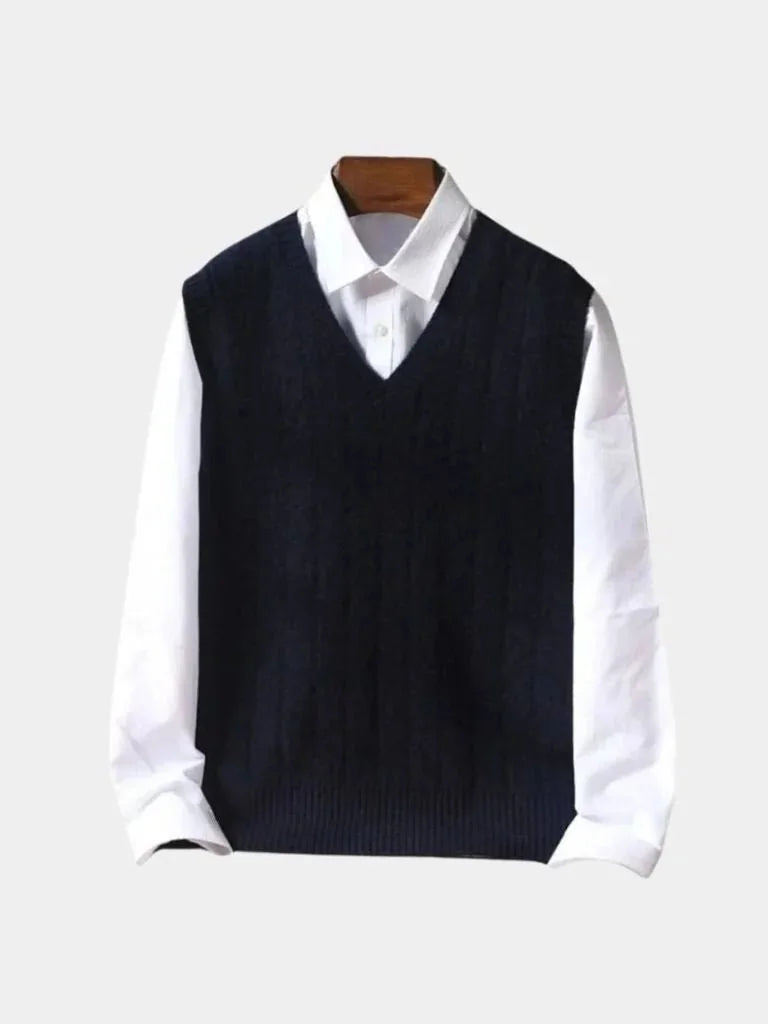 100% Merino Wool Pullover Sweater Vest | Savile & Co.
