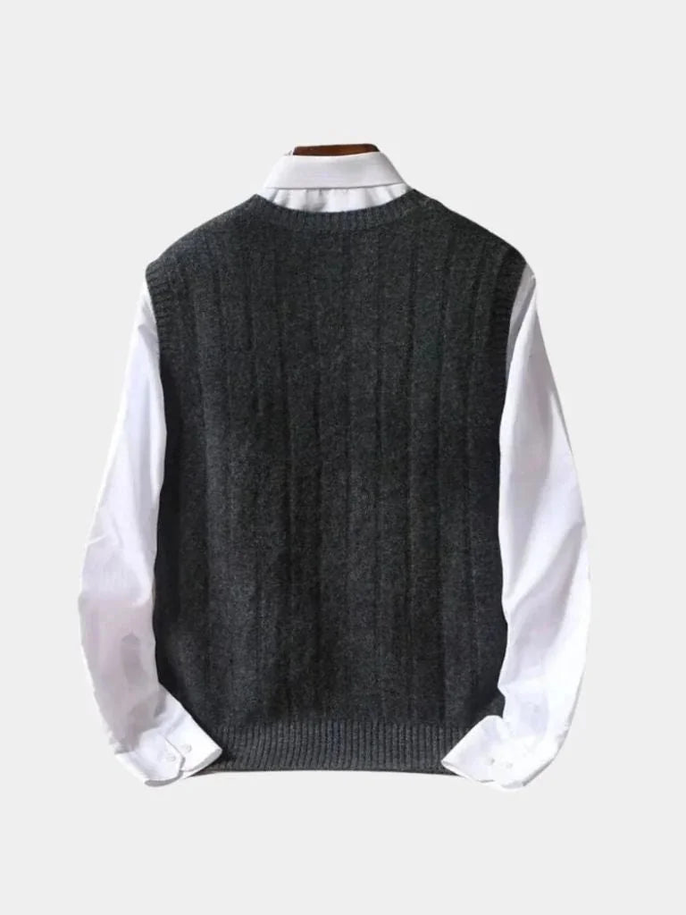 100% Merino Wool Pullover Sweater Vest | Savile & Co.