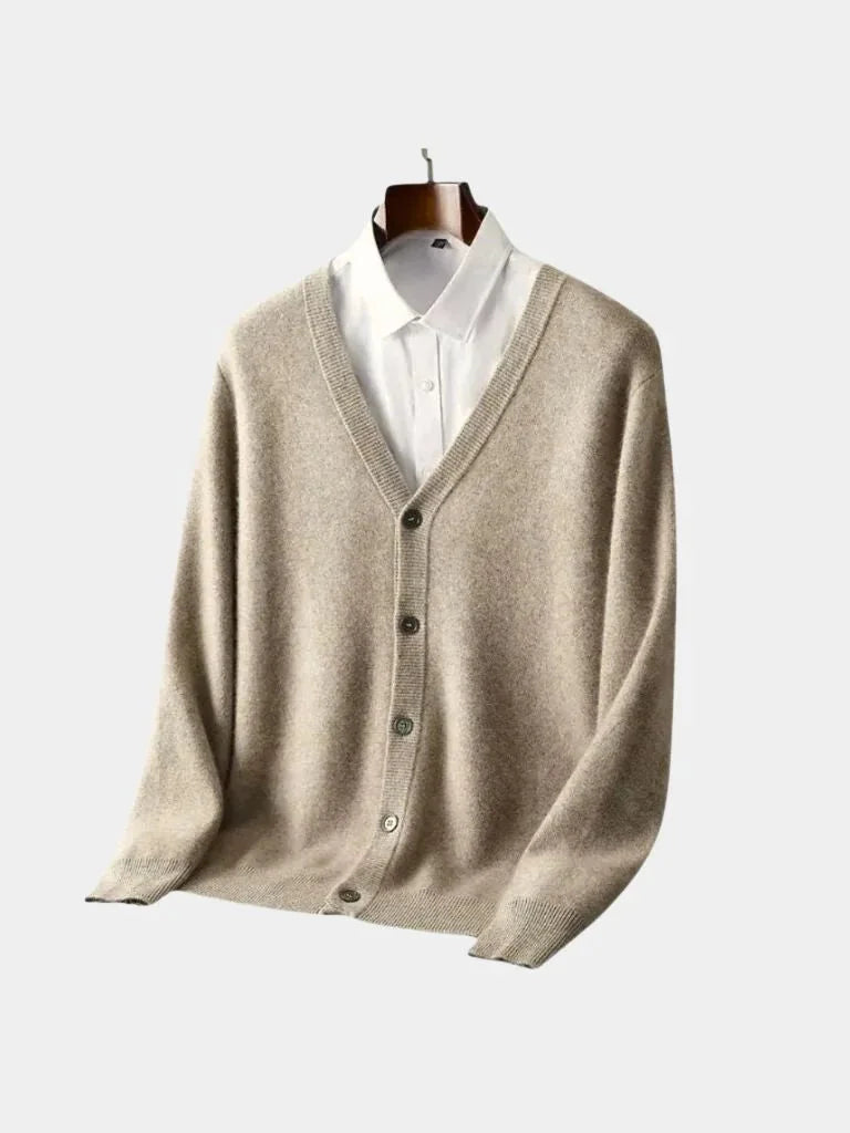 100% Merino Wool V Neck Knitwear Cardigan Sweater | Savile & Co.
