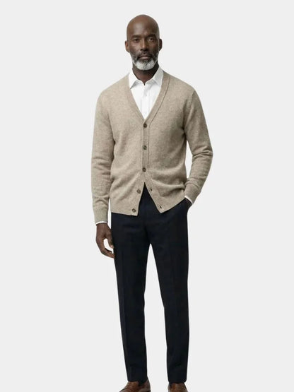 100% Merino Wool V Neck Knitwear Cardigan Sweater | Savile & Co.