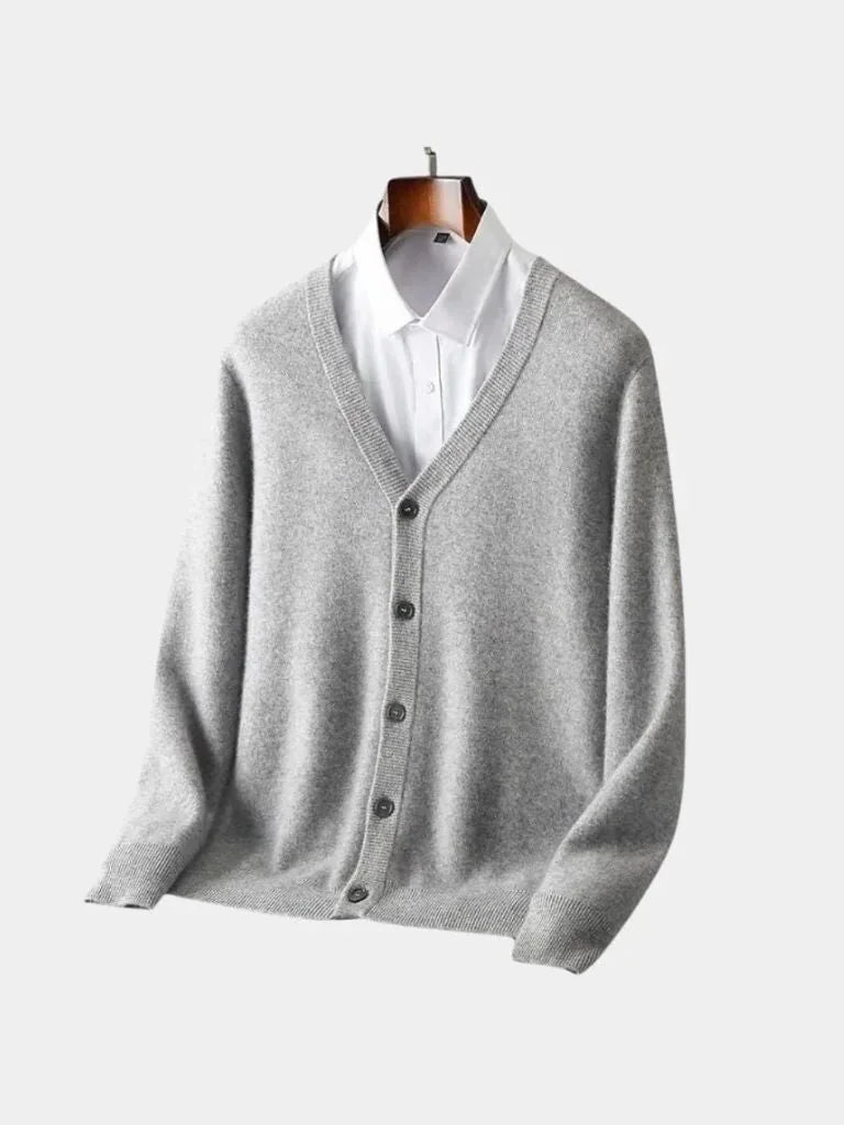 100% Merino Wool V Neck Knitwear Cardigan Sweater | Savile & Co.