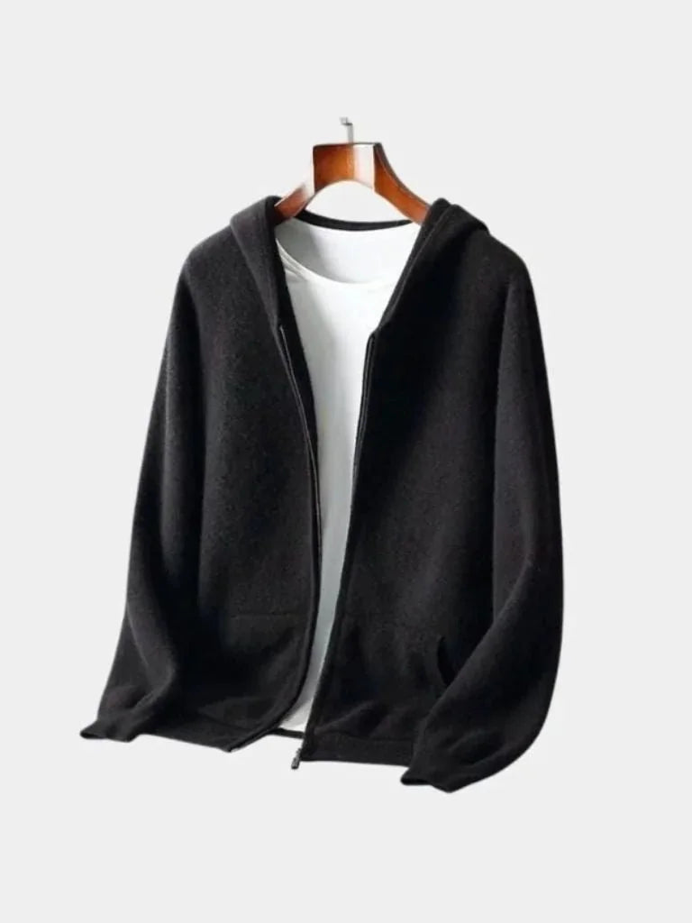 100% Merino Wool Zip Solid Color Sweater | Savile & Co.