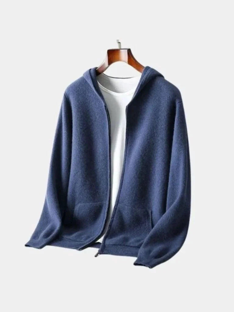 100% Merino Wool Zip Solid Color Sweater | Savile & Co.