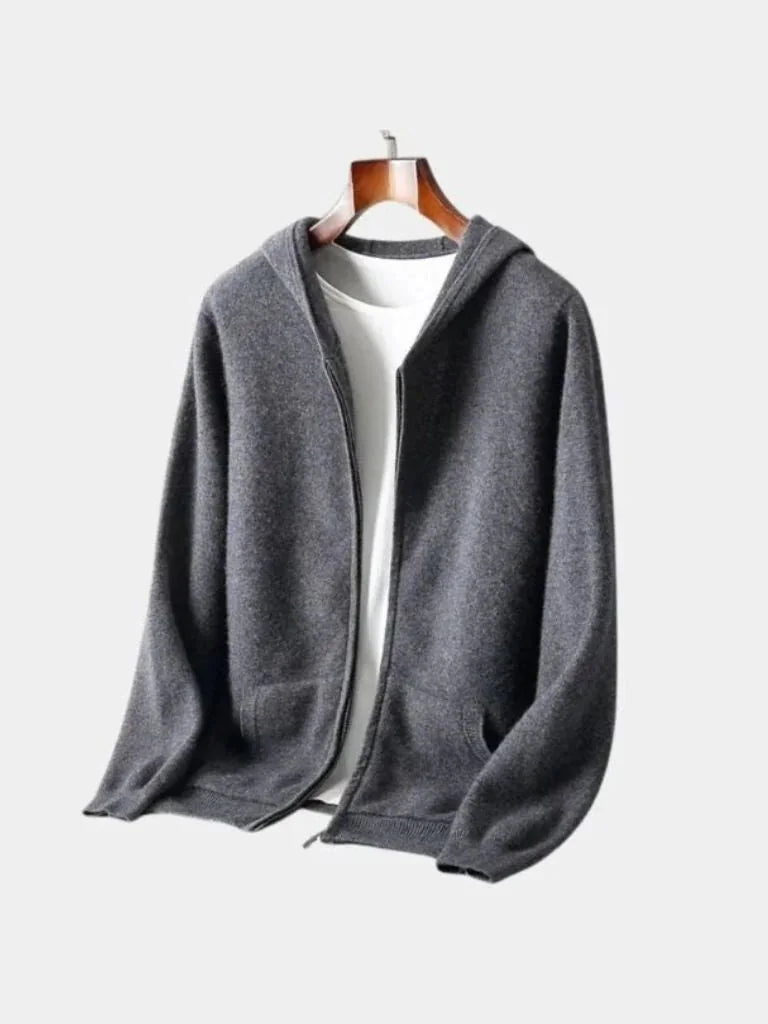 100% Merino Wool Zip Solid Color Sweater | Savile & Co.