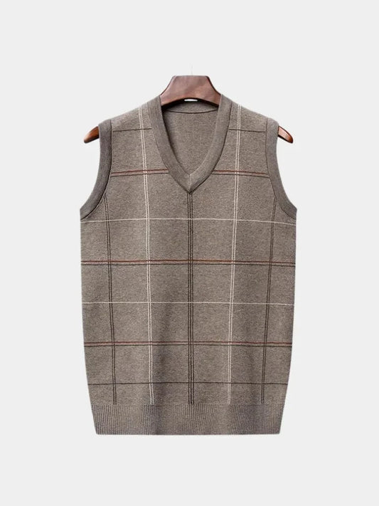 Academic Checkered Knit Vest | Savile & Co.