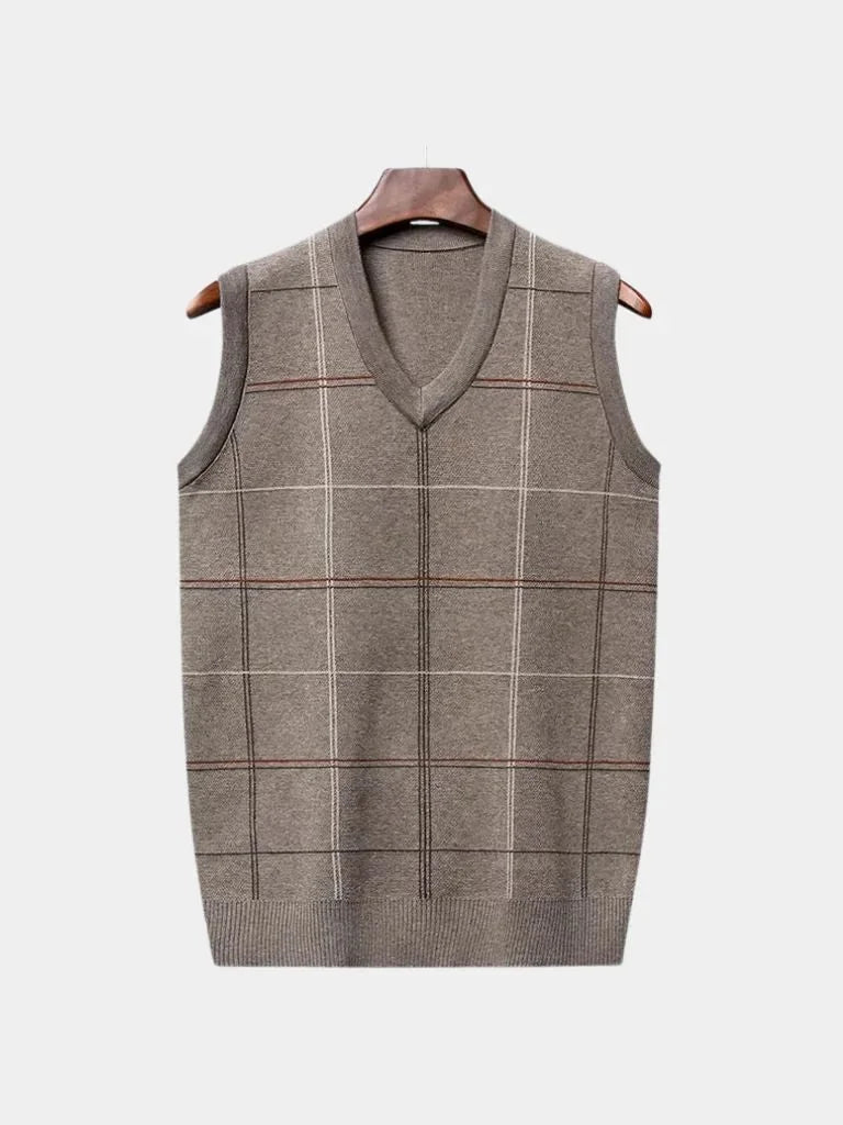 Academic Checkered Knit Vest | Savile & Co.