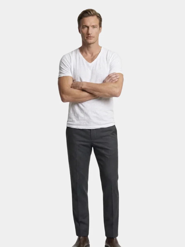 Albo Classic Linen V Neck T-Shirt | Savile & Co.