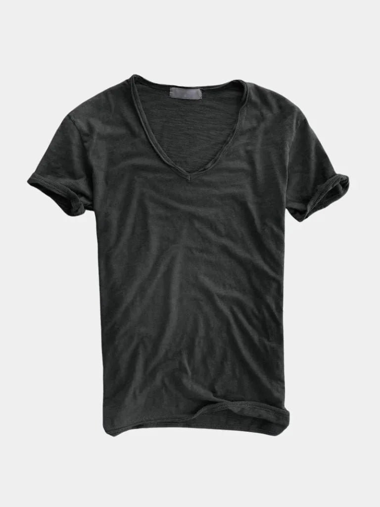 Albo Classic Linen V Neck T-Shirt | Savile & Co.