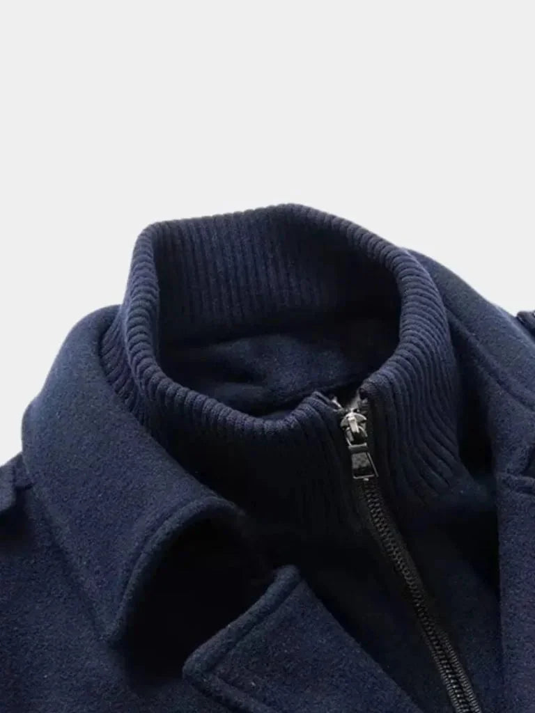Aristocratic Black Wool Overcoat | Savile & Co.