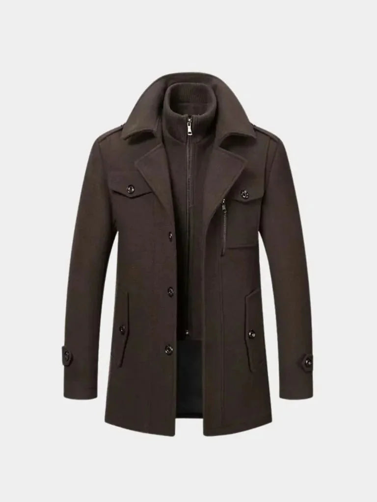 Aristocratic Black Wool Overcoat | Savile & Co.