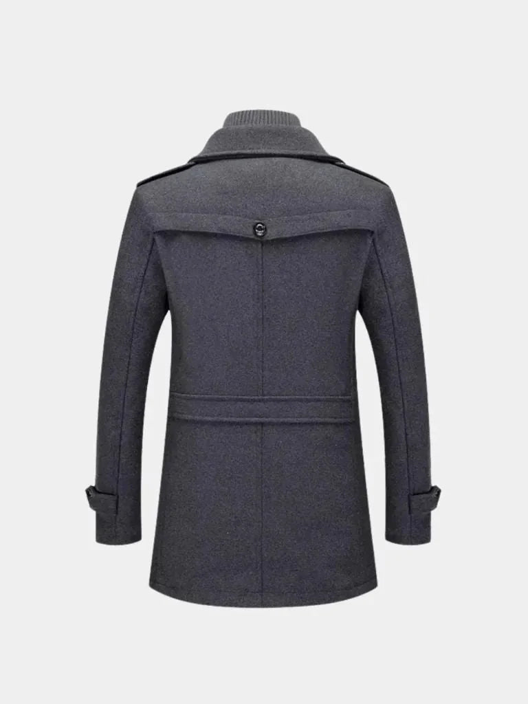 Aristocratic Black Wool Overcoat | Savile & Co.