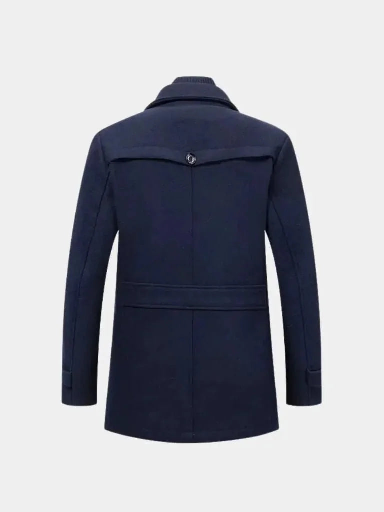 Aristocratic Black Wool Overcoat | Savile & Co.