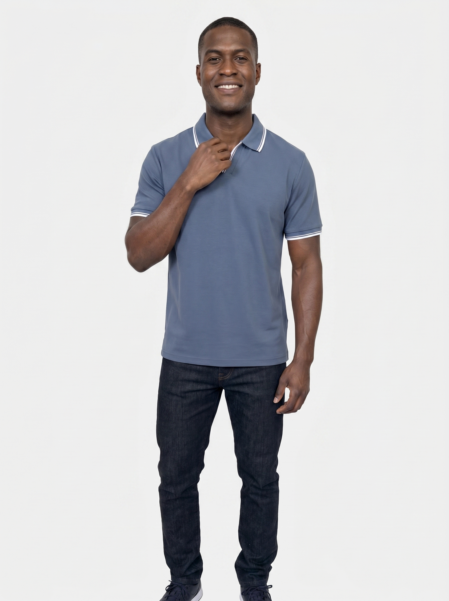 Timeless Black V-Neck Polo | Savile & Co.