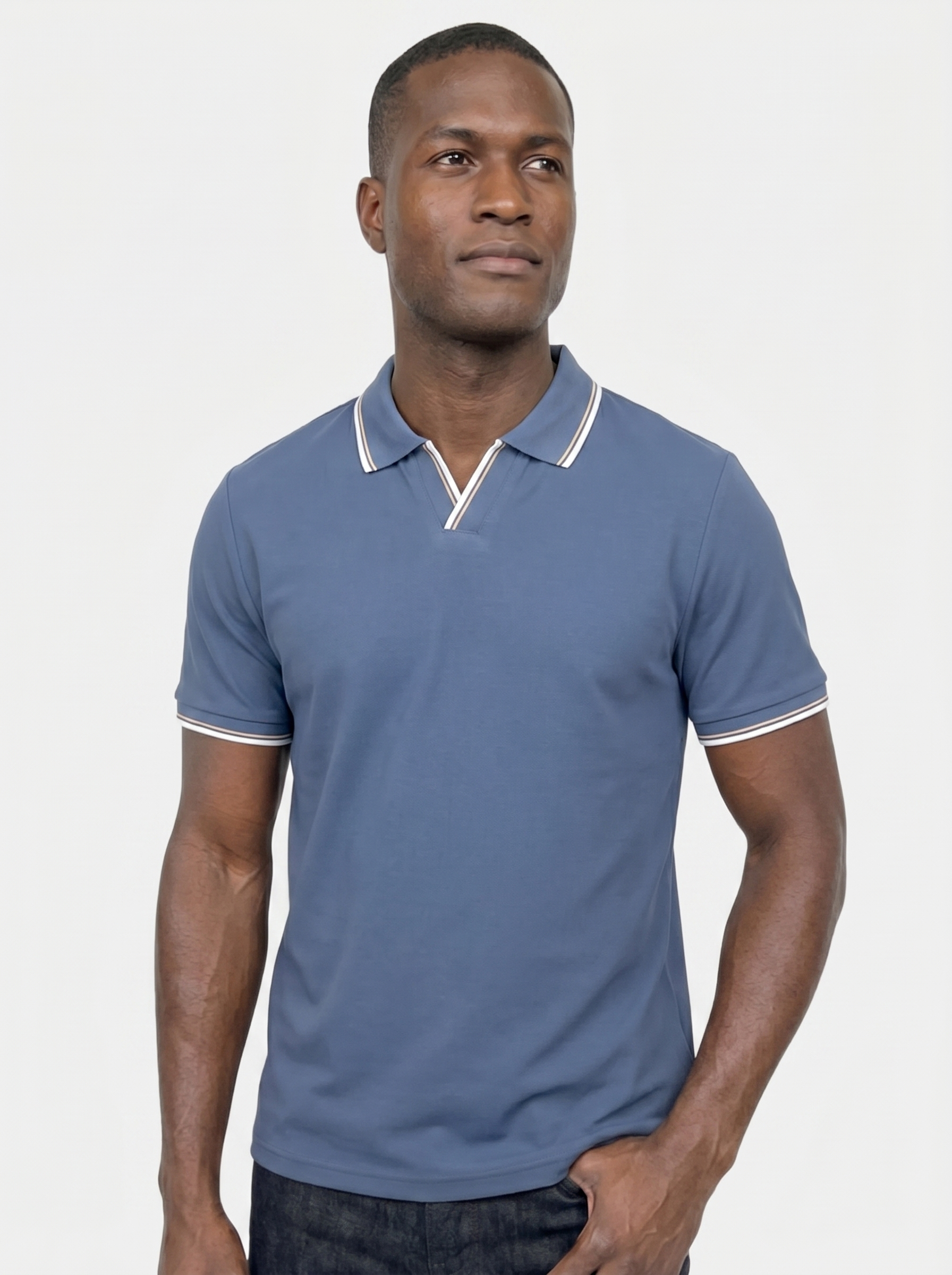Timeless Black V-Neck Polo | Savile & Co.