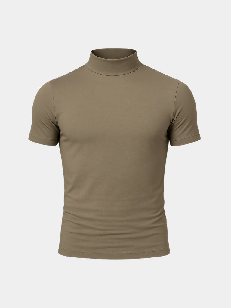 Solid Casual Turtle Neck T-Shirt | Savile & Co.