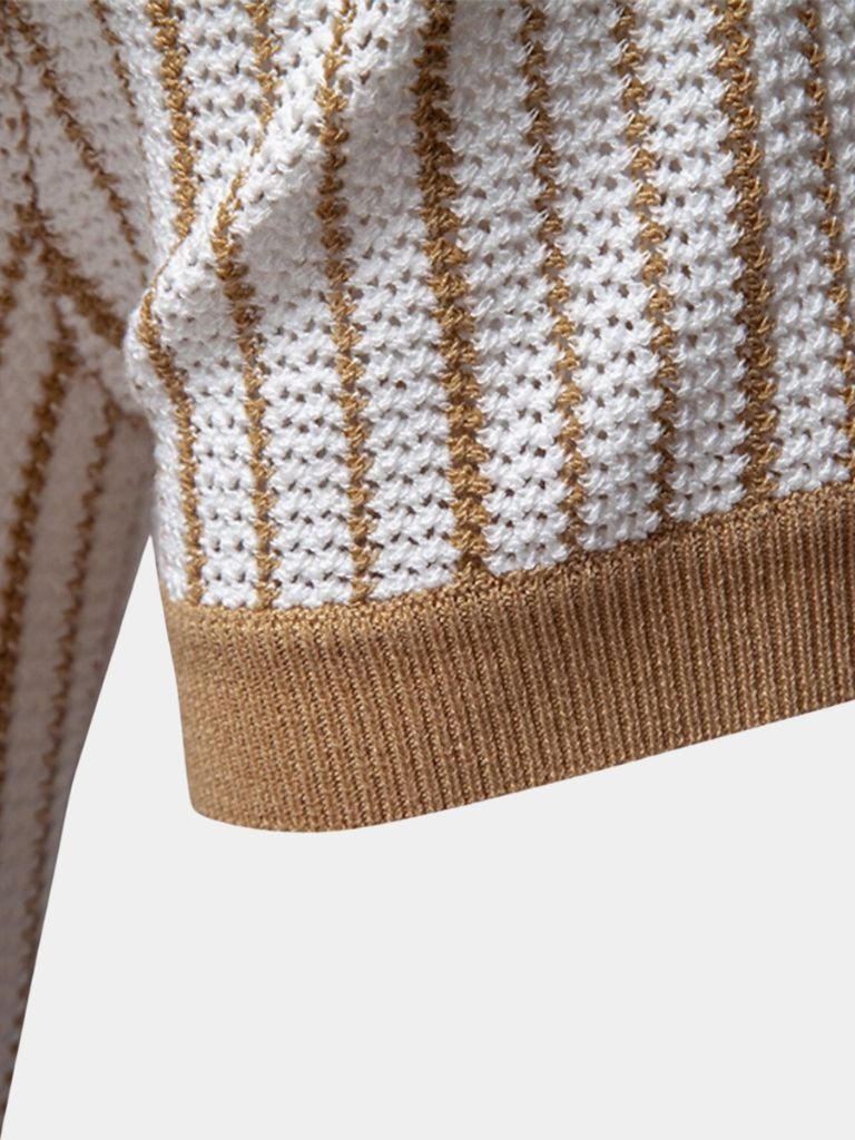 Striped Knit Polo Shirt | Savile & Co.