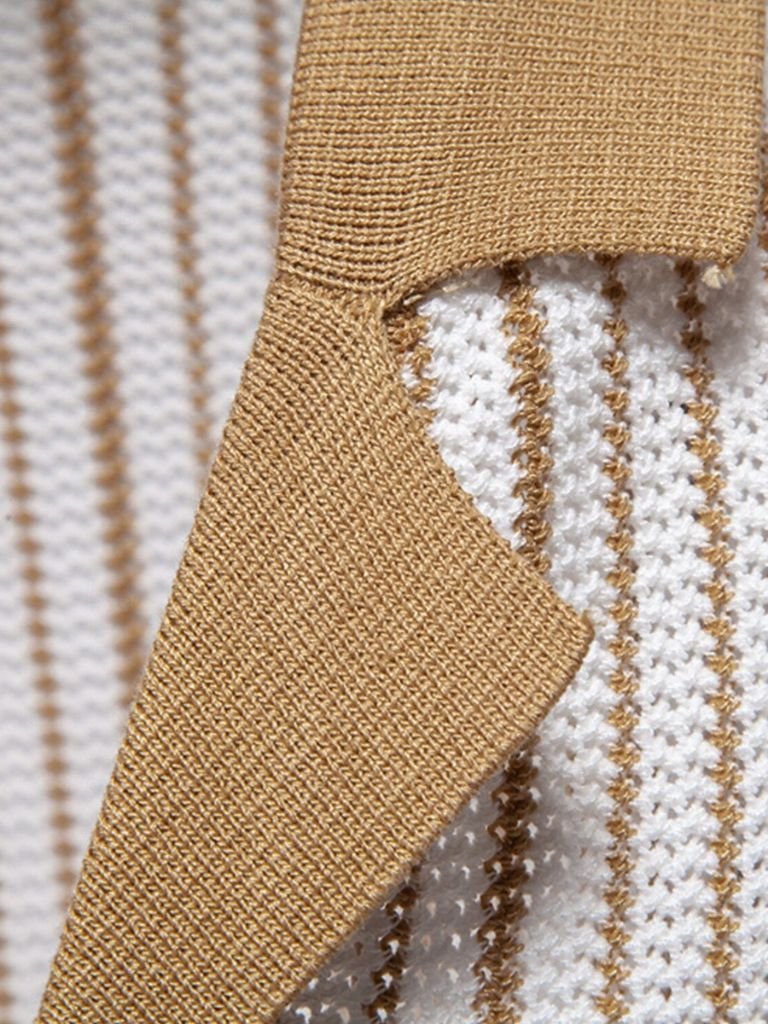 Striped Knit Polo Shirt | Savile & Co.