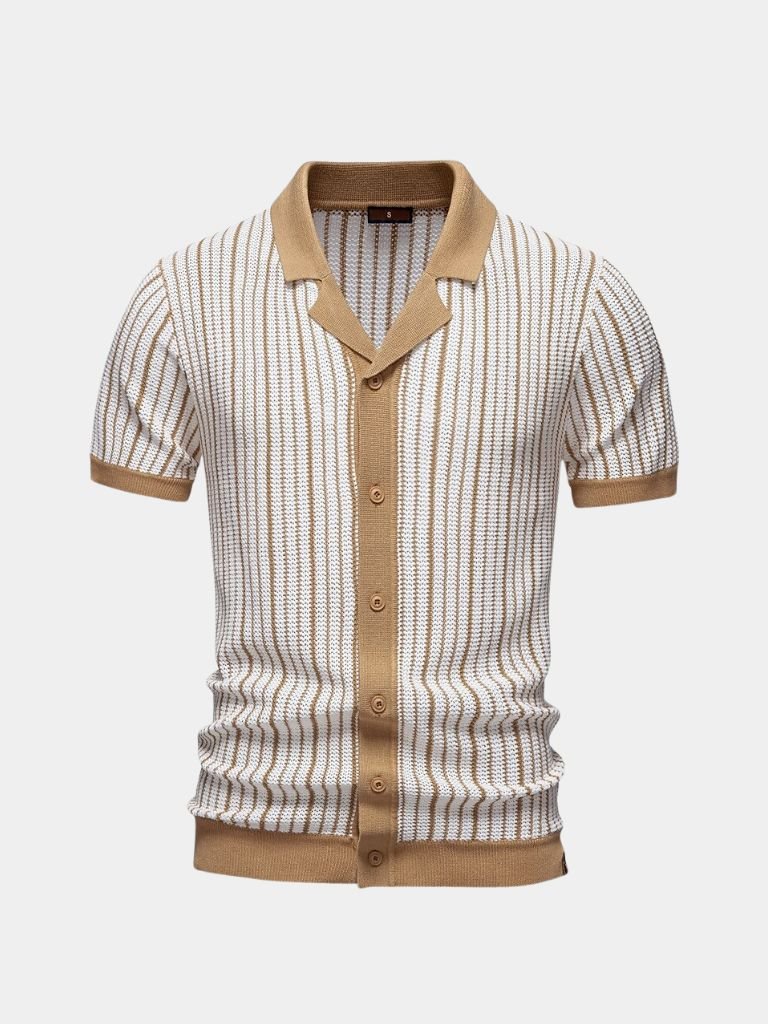 Striped Knit Polo Shirt | Savile & Co.